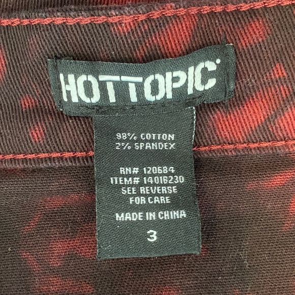 Hot Topic Black & Red Tie Dye Denim Skirtall Size 3X - Picture 6 of 6